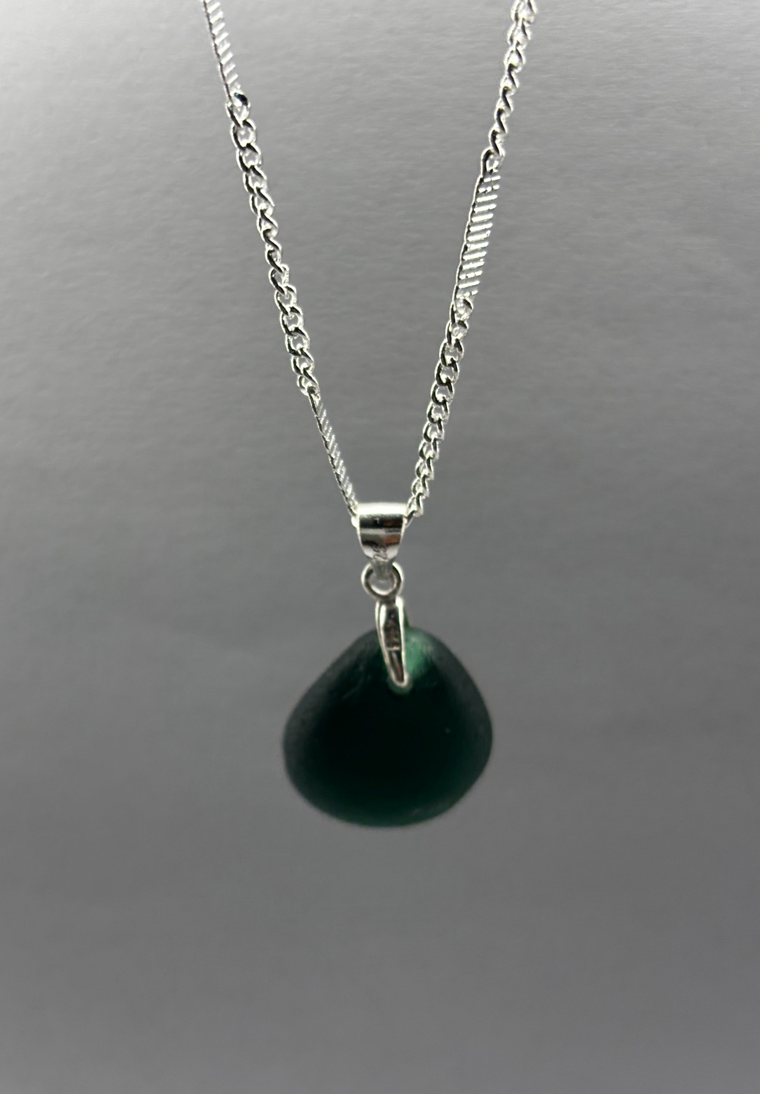 Teal Seaham pendant on silver chain