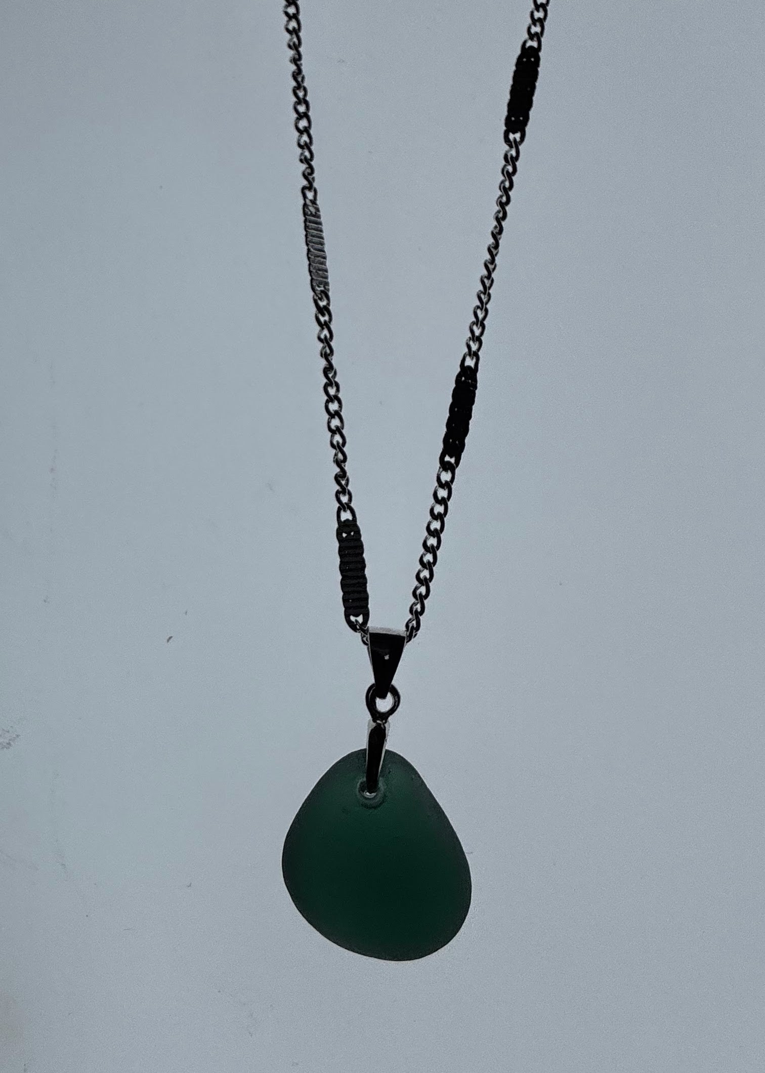 Teal Seaham pendant on silver chain