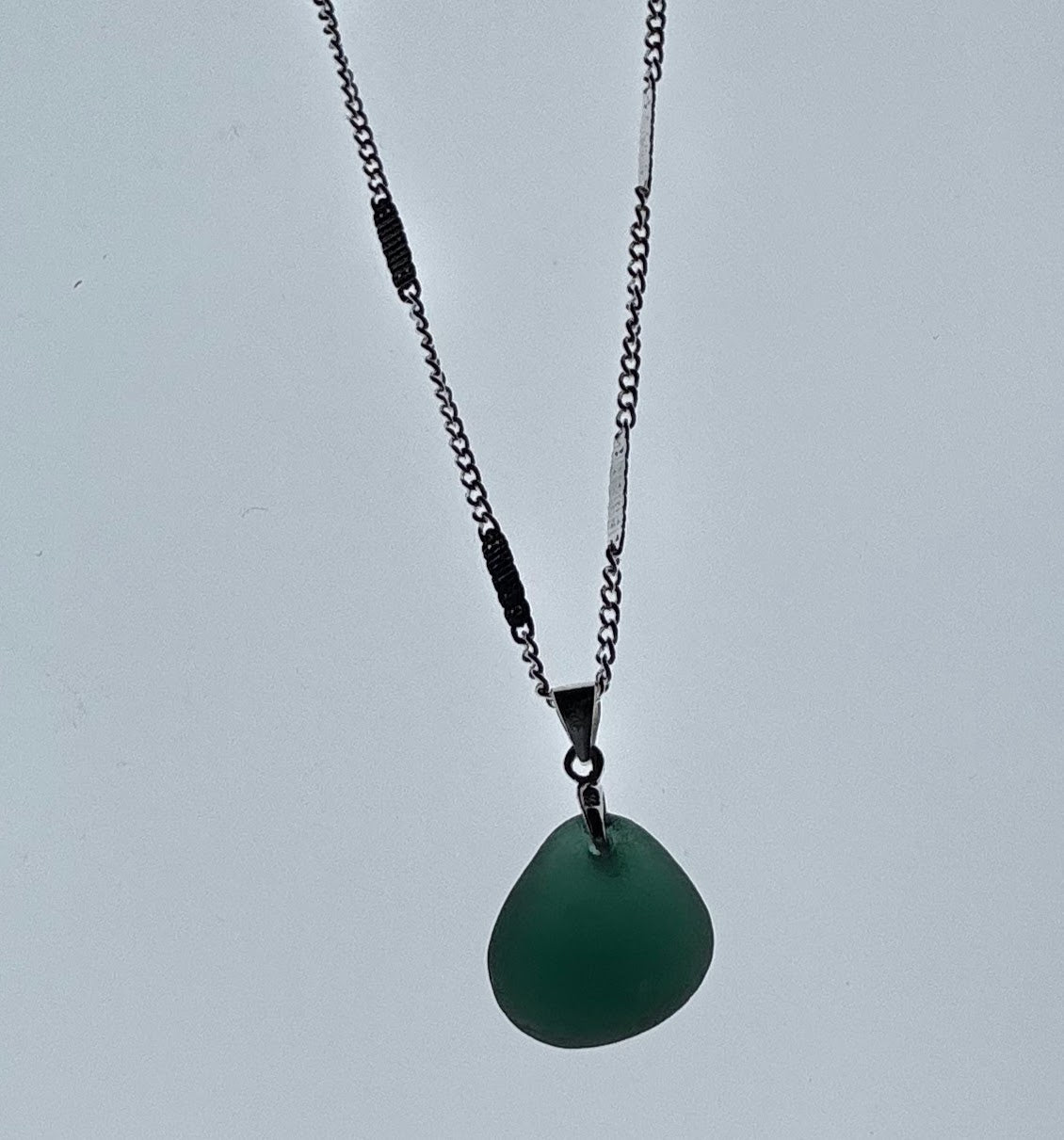 Teal Seaham pendant on silver chain