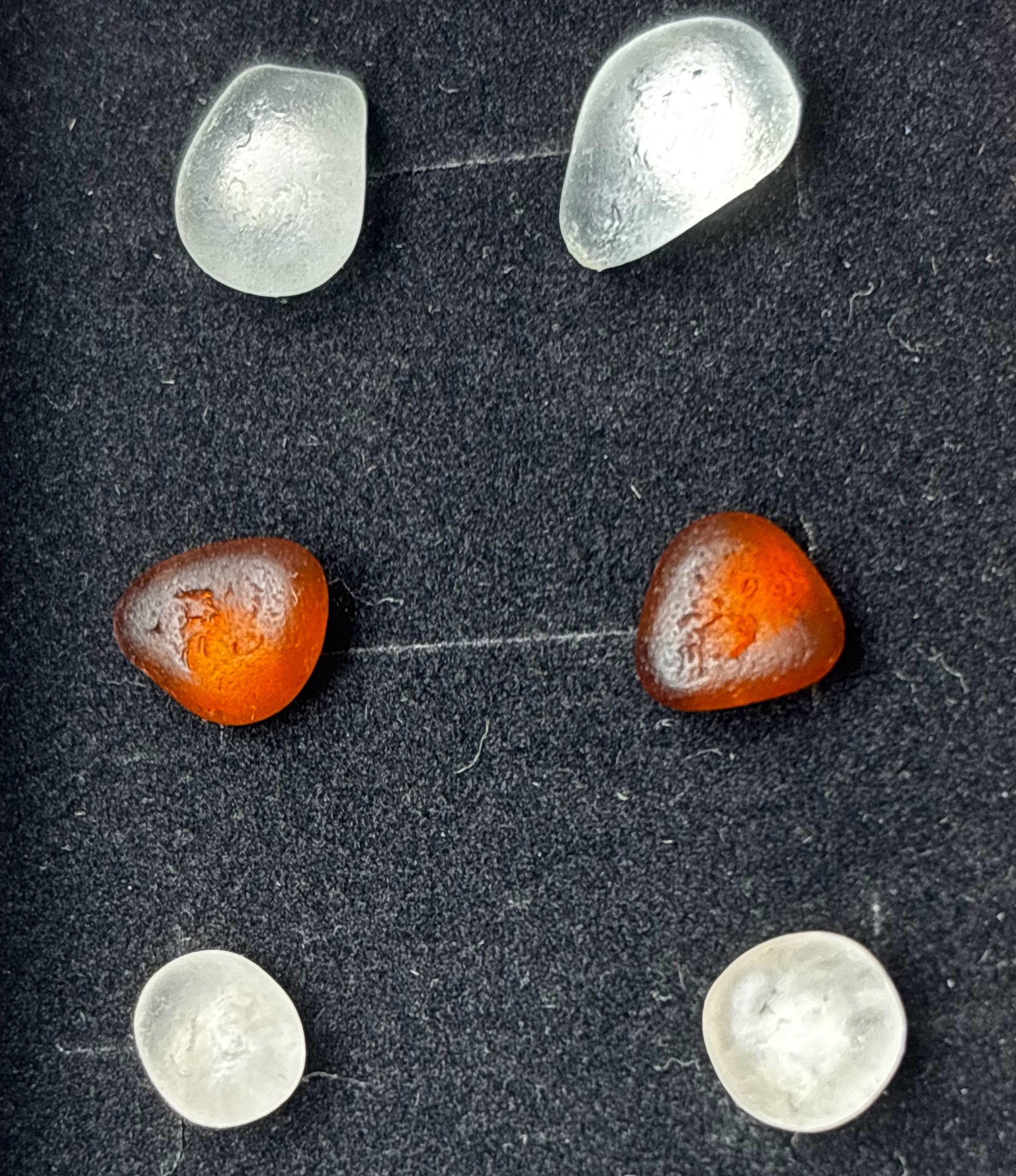 Seaglass Stud earrings x 3 pairs (Seaham)