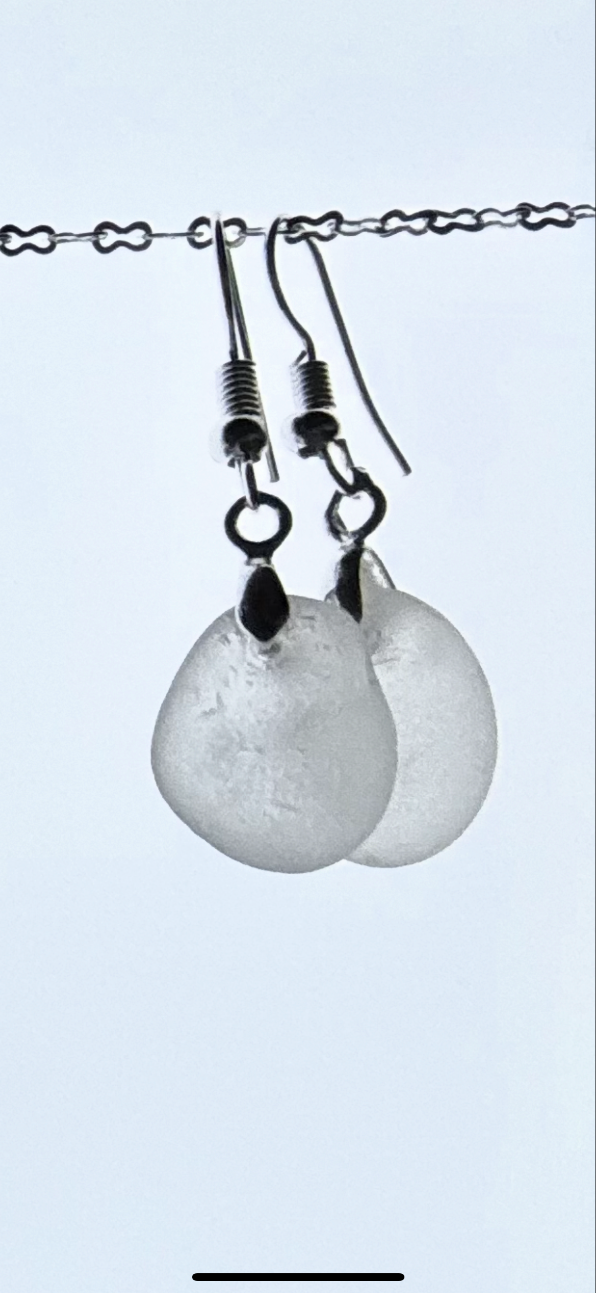 clear seaglass drop earrings (Seaham)