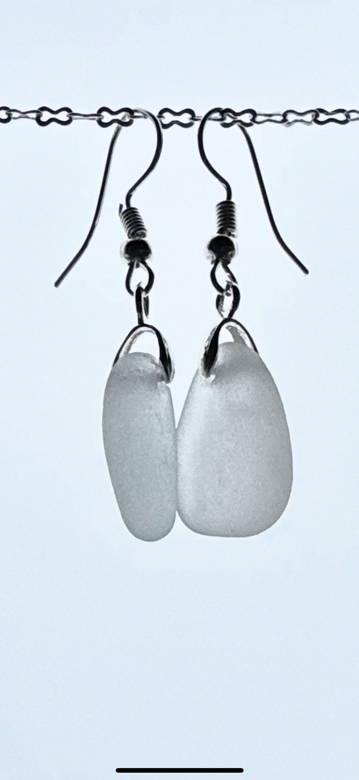 clear seaglass drop earrings (Seaham)